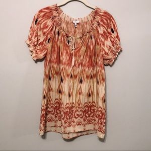 Joie masha ikat print top short sleeve tunic pink